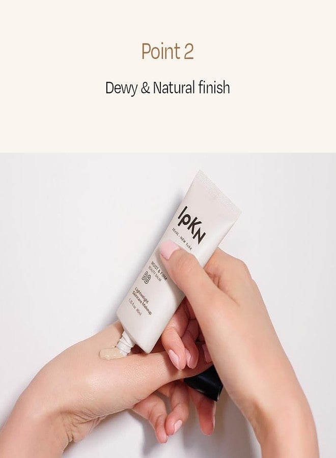 اي بي كي ان كريم أساس مرطب ومشدّ من آي بي كي إن - كريم أساس يومي فائق الترطيب مع أو بدون عامل حماية من الشمس SPF40 - قاعدة وجه خفيفة الوزن وغير دهنية مع مضادات الأكسدة لبشرة ناعمة ومشرقة - Image 3